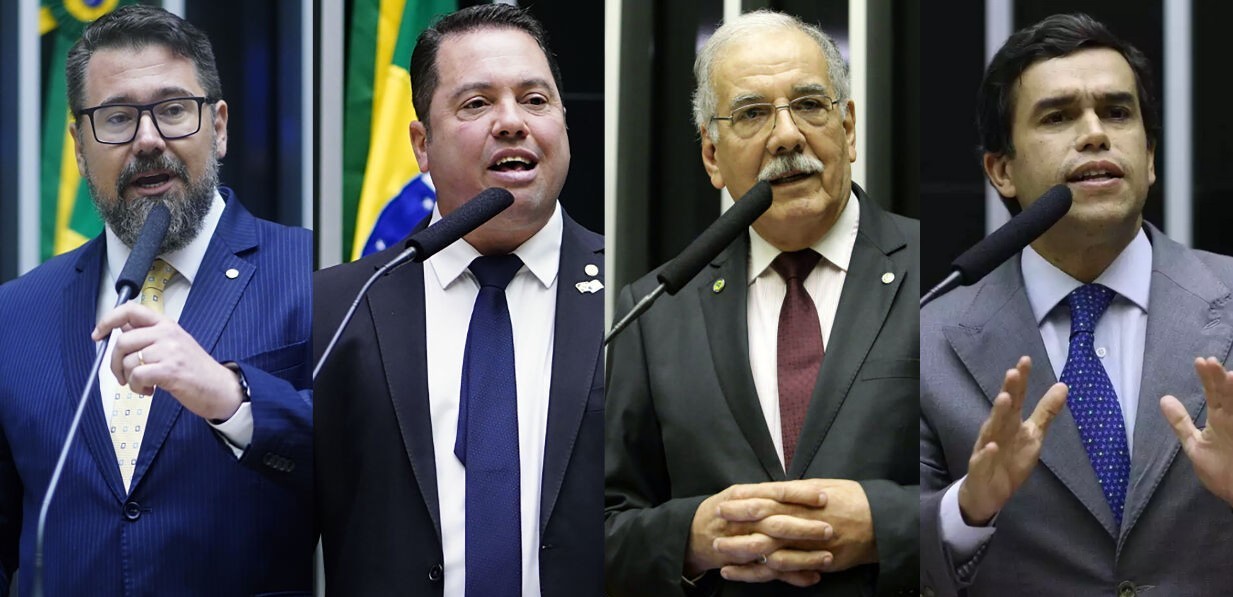 Senadores votam em plenário durante sessão legislativa no Congresso Nacional.